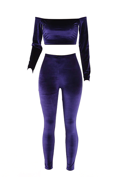 purple velvet pants womens