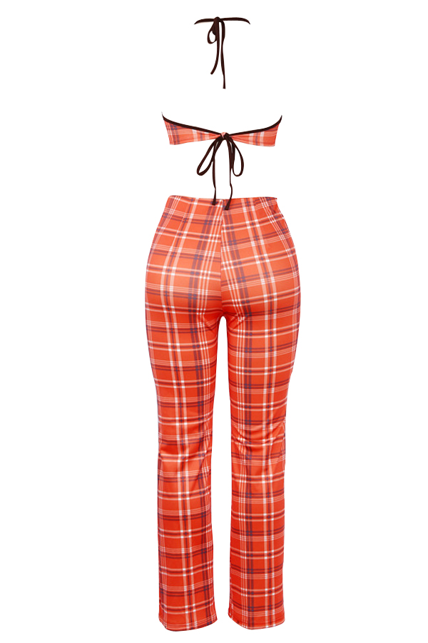 orange plaid pants