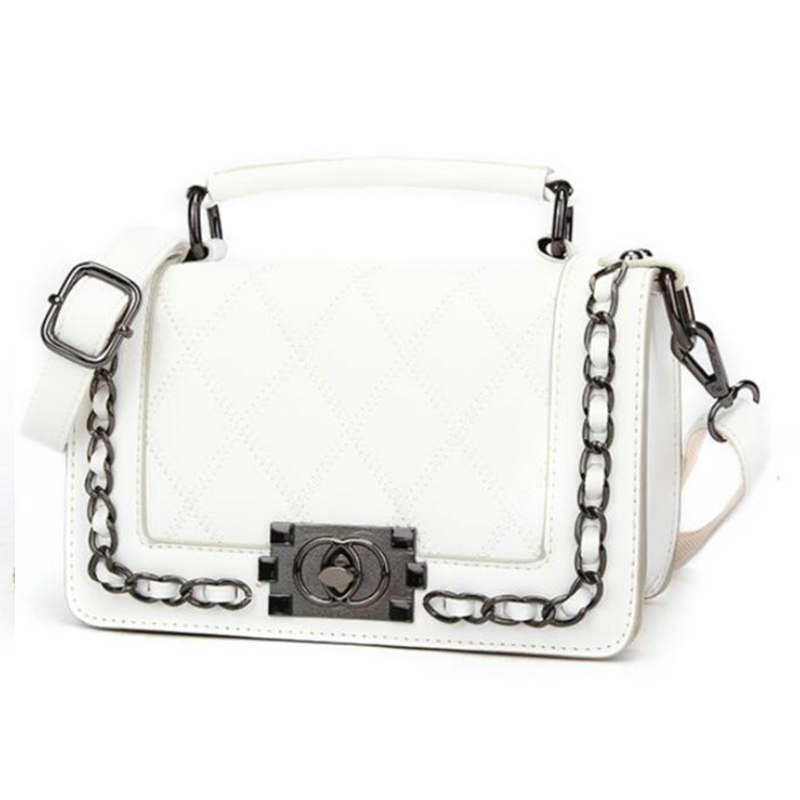 white chain strap bag