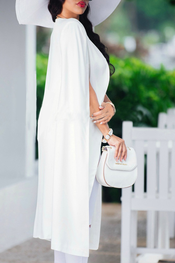 Lovely Casual Sleeveless Cloak Design White CoatLW | Fashion Online For ...