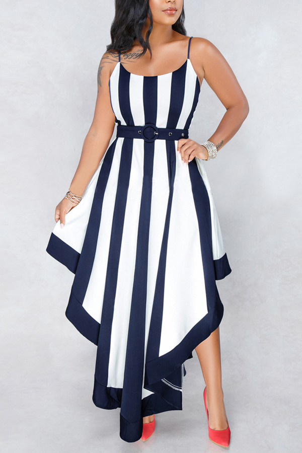 striped dress with belt