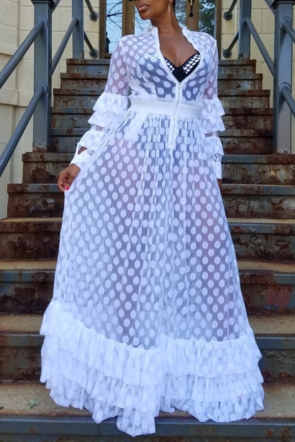Lovely Sexy See-through White Floor Length DressLW | Fashion Online For Women | Affordable Women 
