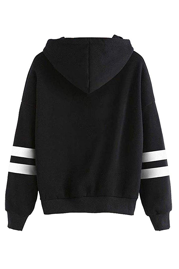 Lovely Casual Hooded Collar Black HoodieLW | Fashion Online For Women ...