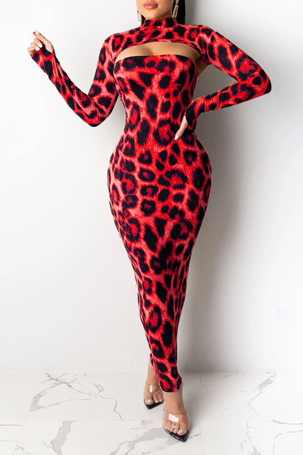 leopard print shoes with red dress