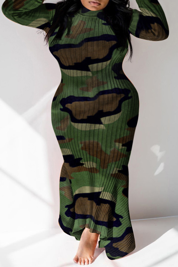 Lovely Casual Camouflage Printed Ankle Length Plus