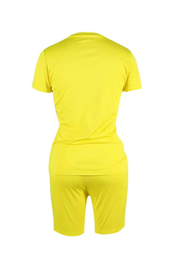 Lovely Casual Basic Yellow Twopiece Shorts SetLW Fashion Online For