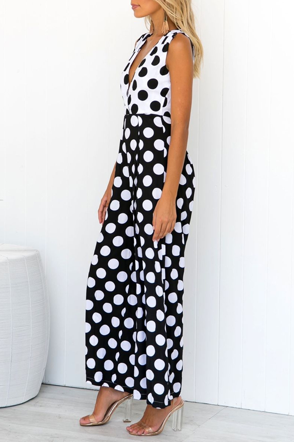 Lovely Trendy Dot Print Black And White One-piece JumpsuitLW | Fashion ...