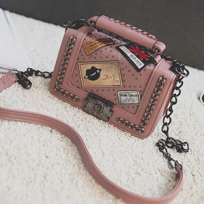 pink chain crossbody bag