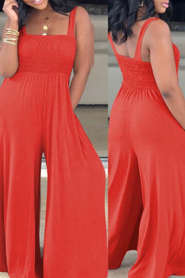lovely Casual Loose Red One-piece JumpsuitLW | Fashion Online For Women ...
