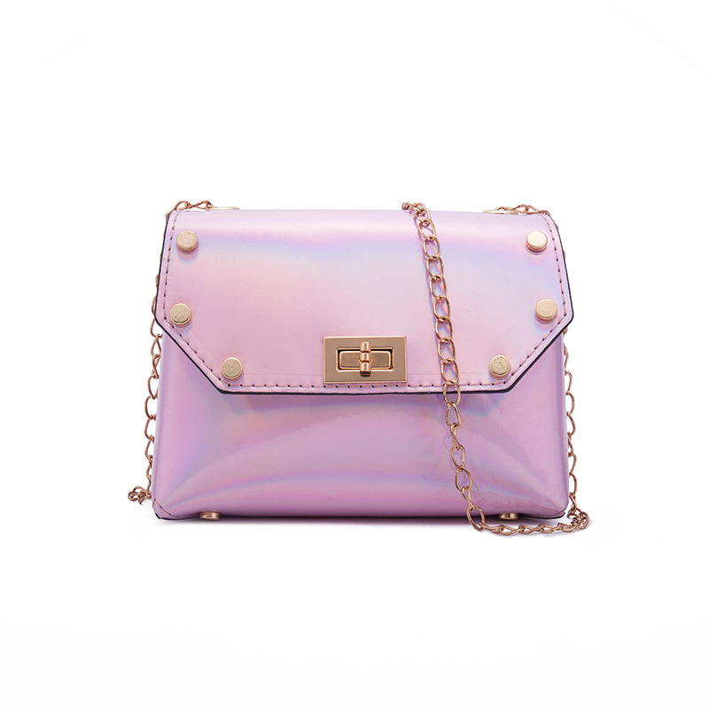 pink bag with chain