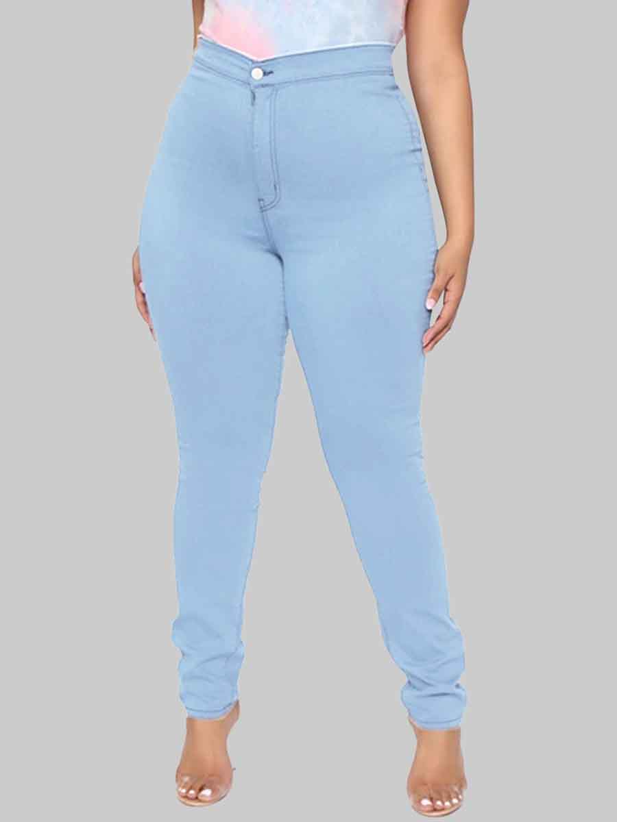 Lovely Casual Basic Skinny Blue Plus Size Jeanslw Fashion Online For Women Affordable Women 4086