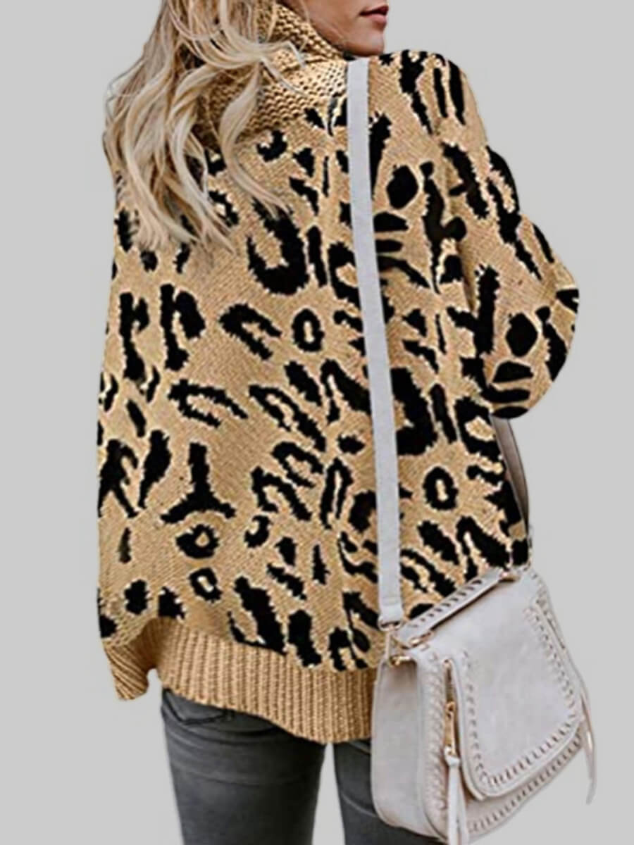 h&m leopard turtleneck