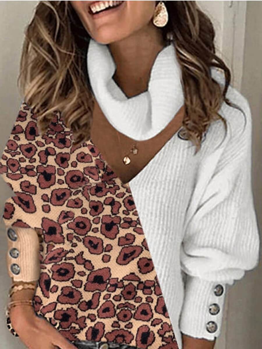 h&m leopard turtleneck