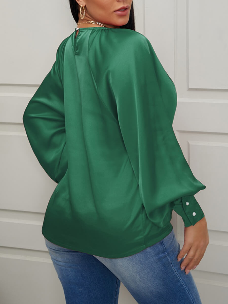 Lovely Stylish Basic Loose Green Blouse Sale | LovelyWholesale
