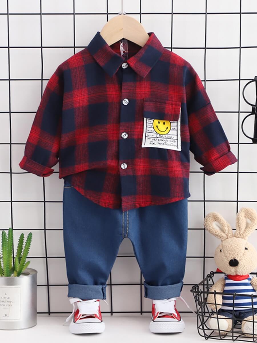 boys red plaid pants