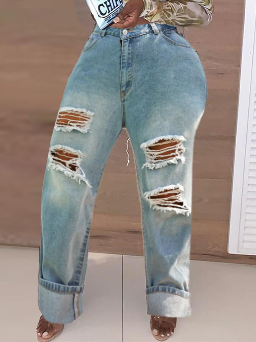 tie dye ripped jeans